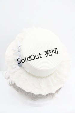 画像3: axes femme / 巻き薔薇レース雑材カンカン帽  アイボリーＸブルー I-26-01-27-021-AX-AC-SA-ZI