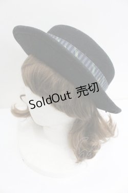 画像1: ALICE and the PIRATES / The Wizarding platform〜蒸気機関と霧の街の幻〜柄カンカン帽  黒 I-26-01-27-029-PA-AC-SA-ZTK033