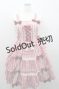 metamorphose / ３段フリルジャンパースカート（ギンガム）  赤×白 I-26-01-29-030-ME-OP-TE-ZI