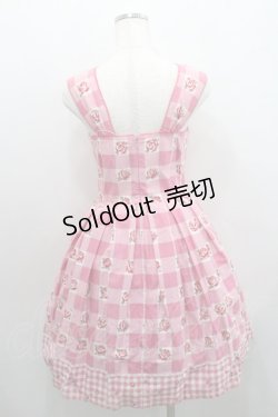 画像2: Emily Temple cute / ブロックチェックバラプリントジャンパースカート  ピンク I-26-01-29-032-ET-OP-TE-ZI