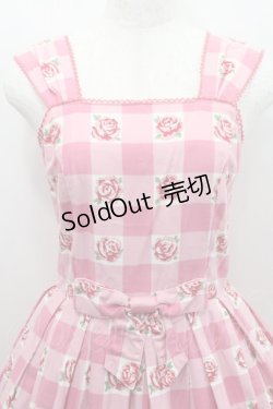 画像3: Emily Temple cute / ブロックチェックバラプリントジャンパースカート  ピンク I-26-01-29-032-ET-OP-TE-ZI