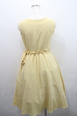画像2: axes femme / サイドリボン&レースノースリーブワンピース  イエロー I-26-01-29-044-AX-OP-SA-ZI