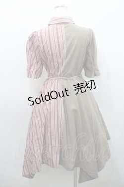 画像2: axes femme / バイカラーイレヘムワンピース  ピンクＸブラウン I-26-01-29-045-AX-OP-SA-ZI