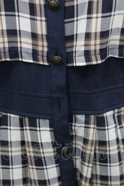 画像4: axes femme / ブロッキングフリル袖ワンピース  ネイビーＸ白 I-26-01-29-046-AX-OP-SA-ZI