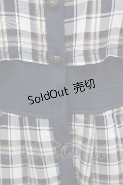 画像4: axes femme / ブロッキングフリル袖ワンピース  ネイビーＸ白 I-26-01-29-046-AX-OP-SA-ZI