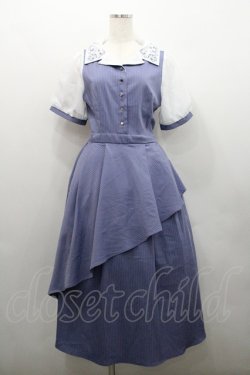 画像1: axes femme / 星座刺繍アシメドッキングワンピース  パープルＸ白 I-26-01-29-048-AX-OP-SA-ZI