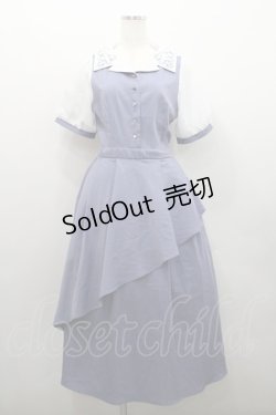 画像1: axes femme / 星座刺繍アシメドッキングワンピース  パープルＸ白 I-26-01-29-048-AX-OP-SA-ZI
