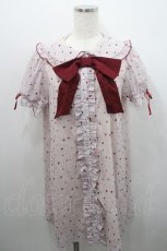 画像1: Ank Rouge / ハート総柄シフォンワンピース  ピンクＸ赤 I-26-01-29-051-CA-OP-SA-ZI (1)