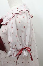 画像4: Ank Rouge / ハート総柄シフォンワンピース  ピンクＸ赤 I-26-01-29-051-CA-OP-SA-ZI (4)