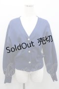 axes femme / ゴールドボタンニットカーディガン  紺 I-26-01-29-006-AX-TO-SA-ZI