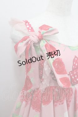 画像3: Bacio Bouquet / Sweet Strawberryハイウエストジャンパースカート  ピンクＸ赤 I-26-01-29-053-0-OP-SA-ZI