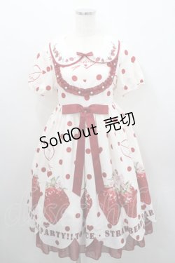 画像1: To Alice / Strawberry Partyワンピース S アイボリーＸ赤 I-26-01-29-054-LO-OP-SA-ZI