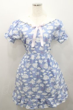 画像1: Nile Perch / アニマル雲柄半袖ワンピース  パープルＸ白 I-26-01-29-056-LO-OP-SA-ZI