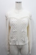 axes femme POETIQUE / メニーリボン肩あきニットプルオーバー  アイボリー I-26-01-29-007-AX-TO-SA-ZI