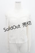 axes femme POETIQUE / メニーリボン肩あきニットプルオーバー  アイボリー I-26-01-29-007-AX-TO-SA-ZI