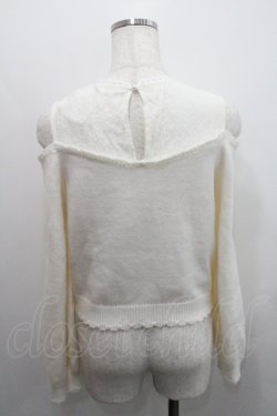 画像2: axes femme POETIQUE / メニーリボン肩あきニットプルオーバー  アイボリー I-26-01-29-007-AX-TO-SA-ZI