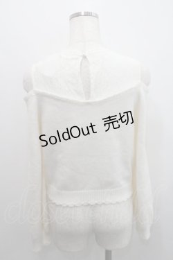 画像2: axes femme POETIQUE / メニーリボン肩あきニットプルオーバー  アイボリー I-26-01-29-007-AX-TO-SA-ZI