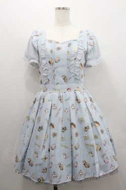 画像1: Secret Honey / スイーツ総柄ワンピース 2 サックス I-26-01-29-063-CA-OP-TE-ZI