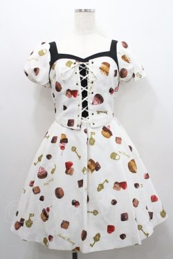 画像1: Secret Honey / スイーツ柄ビスチェワンピース 2 オフ I-26-01-29-064-CA-OP-TE-ZI