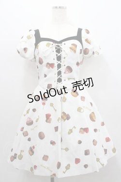画像1: Secret Honey / スイーツ柄ビスチェワンピース 2 オフ I-26-01-29-064-CA-OP-TE-ZI