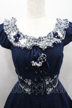 画像3: Secret Honey / お花モチーフ編み上げワンピース 2 ネイビー I-26-01-29-068-CA-OP-TE-ZI