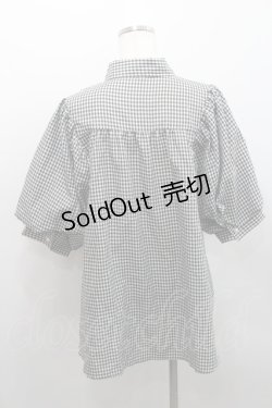 画像2: axes femme / ボリューム袖ブラウス  黒Ｘ白チェック I-26-01-29-008-AX-BL-SA-ZI