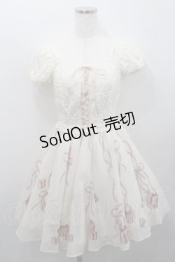 画像1: Secret Honey / レース切替ハットボックス柄ワンピース 2 アイボリー I-26-01-29-078-CA-OP-TE-ZI
