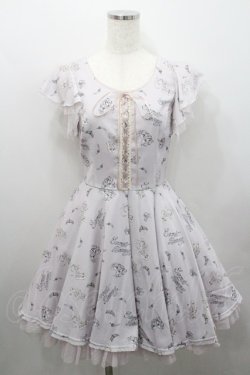 画像1: Secret Honey / トゥーシューズ柄編み上げワンピース 2 ピンク I-26-01-29-079-CA-OP-TE-ZI