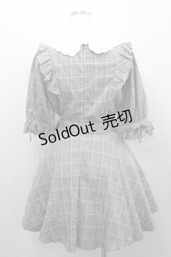 画像2: Secret Honey / スカラップ襟グレンチェック半袖ワンピース 2 グレー×ピンク I-26-01-29-080-CA-OP-TE-ZI