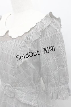 画像3: Secret Honey / スカラップ襟グレンチェック半袖ワンピース 2 グレー×ピンク I-26-01-29-080-CA-OP-TE-ZI