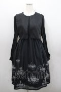 MIHO MATSUDA / ワンピース・ヴィア(シャンデリア柄)  黒 I-26-01-29-083-GO-OP-TE-ZI