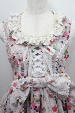 画像3: FRILL / ローズ&スウィーツプリントジャンパースカート  ピンク I-26-01-29-084-HN-OP-SA-ZI