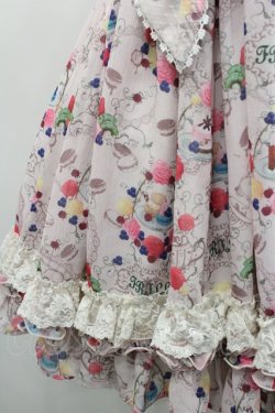 画像4: FRILL / ローズ&スウィーツプリントジャンパースカート  ピンク I-26-01-29-084-HN-OP-SA-ZI