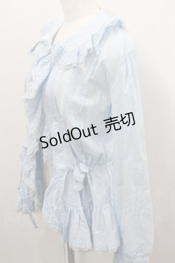 画像3: PINK HOUSE / フロントレース&ピンタックオーバーブラウス  サックス I-26-01-29-086-LO-BL-SA-ZI