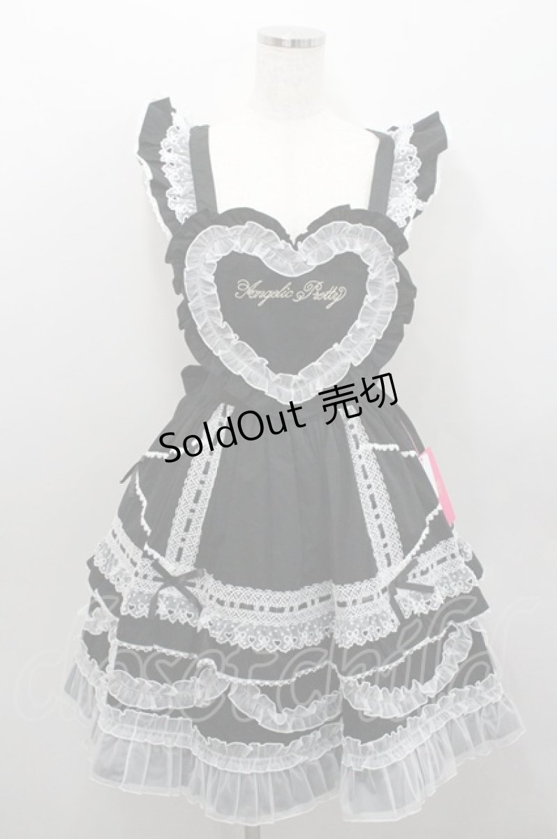 画像1: Angelic Pretty / Heart胸あて付スカート  黒ｘ白 I-26-01-29-090-AP-SK-SA-ZI (1)