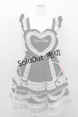 画像1: Angelic Pretty / Heart胸あて付スカート  黒ｘ白 I-26-01-29-090-AP-SK-SA-ZI