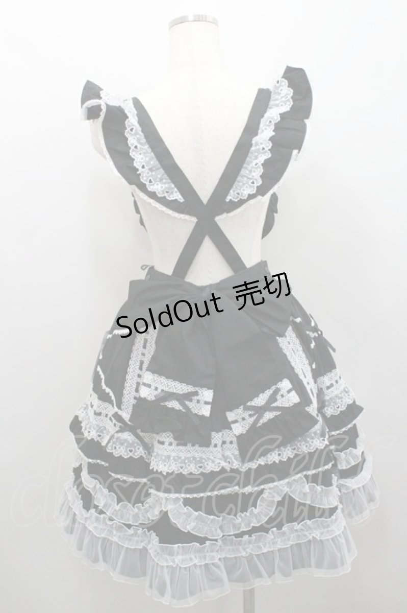 画像2: Angelic Pretty / Heart胸あて付スカート  黒ｘ白 I-26-01-29-090-AP-SK-SA-ZI (2)