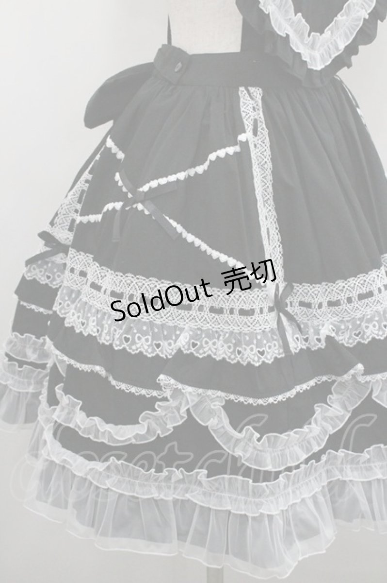 画像4: Angelic Pretty / Heart胸あて付スカート  黒ｘ白 I-26-01-29-090-AP-SK-SA-ZI (4)