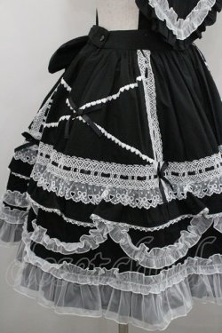 画像4: Angelic Pretty / Heart胸あて付スカート  黒ｘ白 I-26-01-29-090-AP-SK-SA-ZI