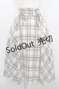 axes femme / レースアップ起毛チェックスカート  アイボリーＸブラウン I-26-01-29-096-AX-SK-SA-ZI