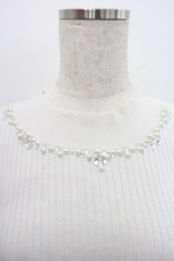 画像3: axes femme / ハイネックビジューニットプルオーバー  白 I-26-01-29-010-AX-TO-SA-ZI