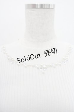 画像3: axes femme / ハイネックビジューニットプルオーバー  白 I-26-01-29-010-AX-TO-SA-ZI