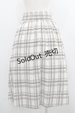 画像2: axes femme / レースアップ起毛チェックスカート  アイボリーＸブラウン I-26-01-29-096-AX-SK-SA-ZI