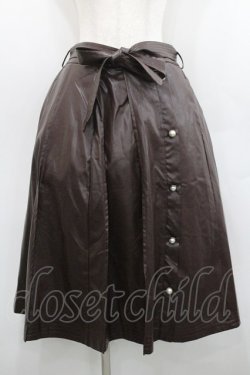 画像1: axes femme / エコレザープリーツスカート  ブラウン I-26-01-29-097-AX-SK-SA-ZI