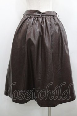 画像2: axes femme / エコレザープリーツスカート  ブラウン I-26-01-29-097-AX-SK-SA-ZI