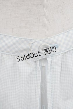 画像4: PINK HOUSE / ギンガムチェック3段フリルスカート  サックスＸ白 I-26-01-29-099-LO-SK-SA-ZI