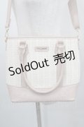 axes femme / 合皮×雑材バイカラーバッグ  ピンクＸアイボリー I-26-01-29-100-AX-BG-SA-ZT0402I