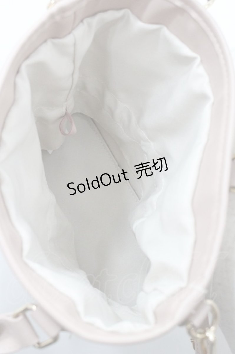 画像4: axes femme / 合皮×雑材バイカラーバッグ  ピンクＸアイボリー I-26-01-29-100-AX-BG-SA-ZT0402I (4)