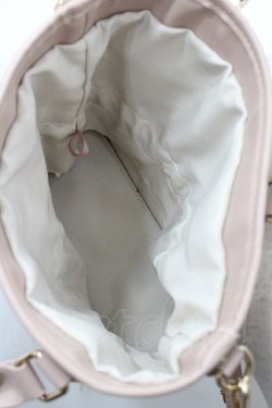 画像4: axes femme / 合皮×雑材バイカラーバッグ  ピンクＸアイボリー I-26-01-29-100-AX-BG-SA-ZI