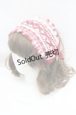 画像1: metamorphose / ヘッドドレス風カチューシャ(ギンガム)  赤×白 I-26-01-29-103-ME-AC-TE-ZI